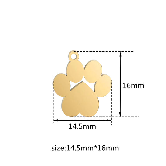 Custom Engraved Paw Shaped Pendant Necklace