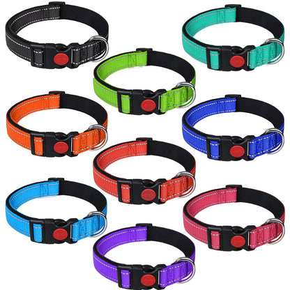 Padded Adjustable Dog Collars - Multiple Colours