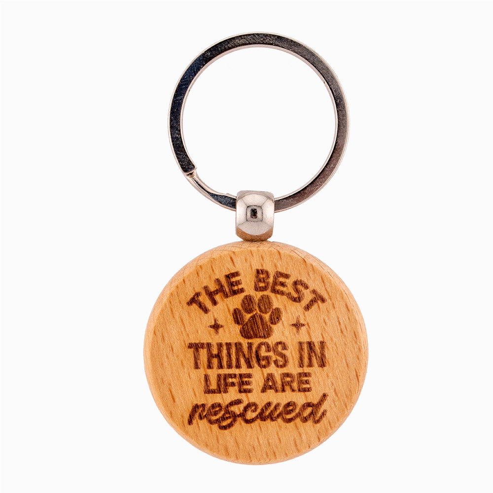 Round Wooden Keyrings - Various Designs