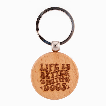 Round Wooden Keyrings - Various Designs