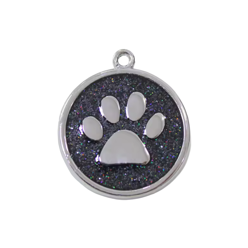 Alloy ID Tags - All Glitter Round