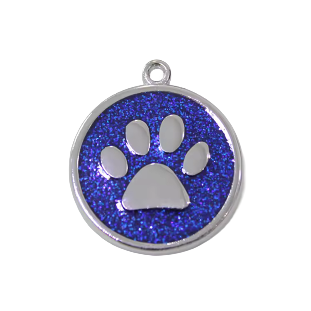 Alloy ID Tags - All Glitter Round