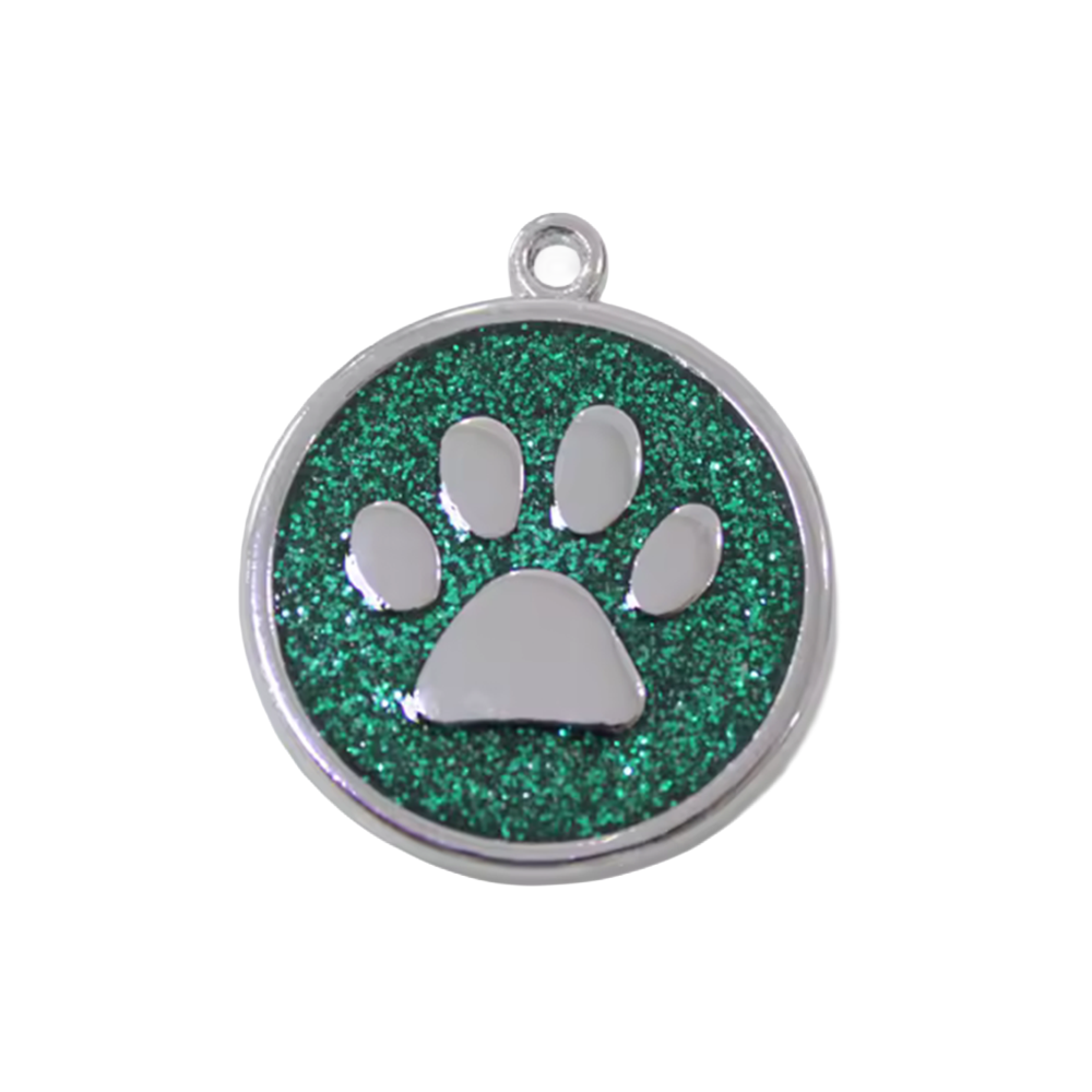 Alloy ID Tags - All Glitter Round