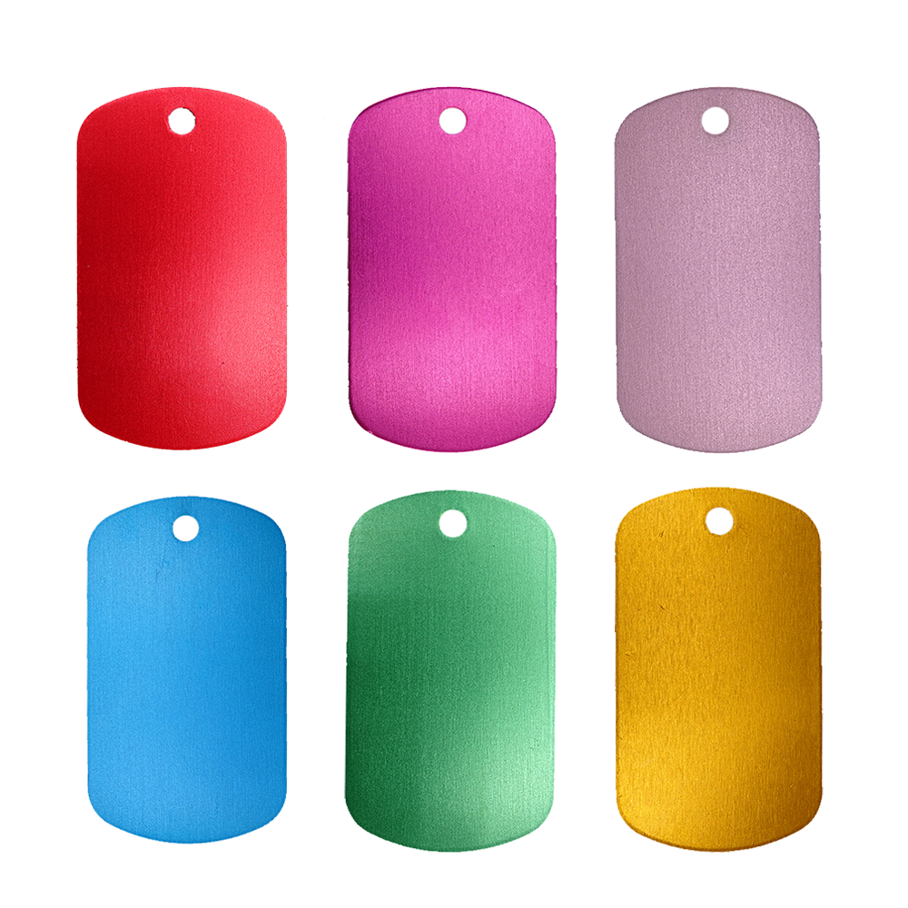 Anodised Aluminium ID Tags - Traditional "Dog Tag"