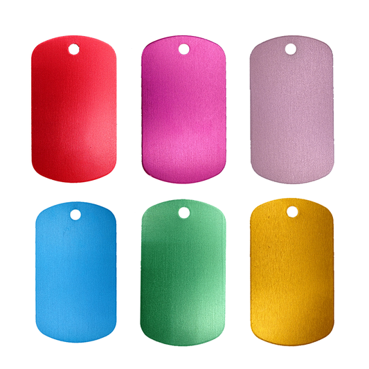 Anodised Aluminium ID Tags - Traditional "Dog Tag"