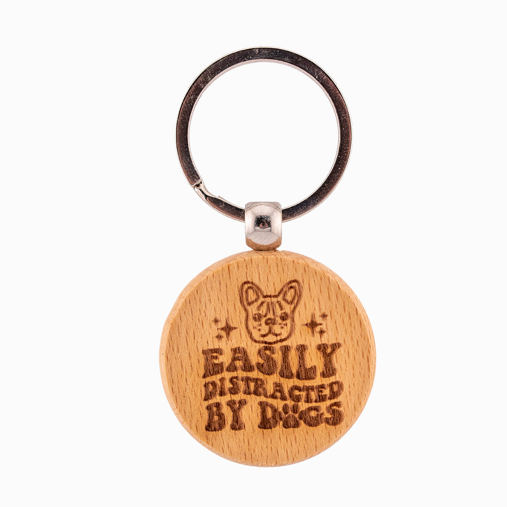 Round Wooden Keyrings - Various Designs