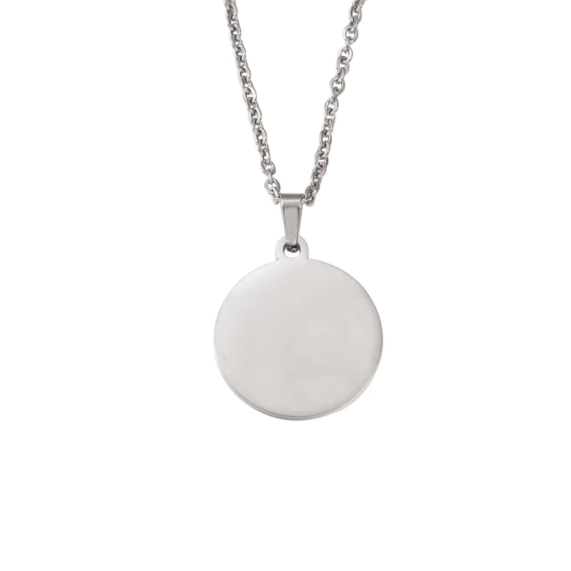 Custom Engraved Round Pendant Necklace