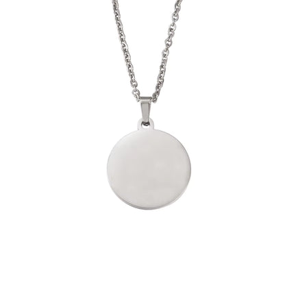 Custom Engraved Round Pendant Necklace