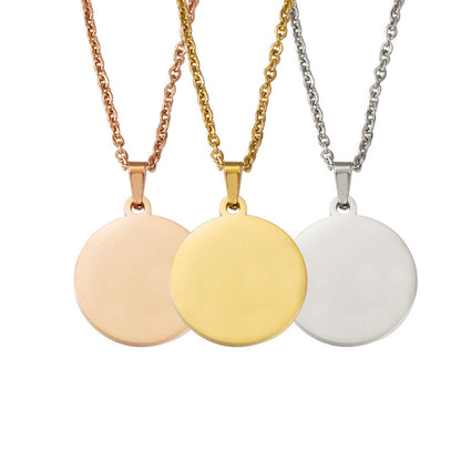 Custom Engraved Round Pendant Necklace
