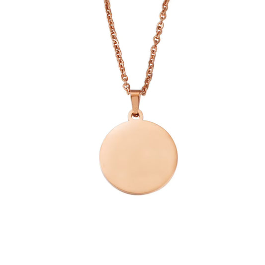 Custom Engraved Round Pendant Necklace