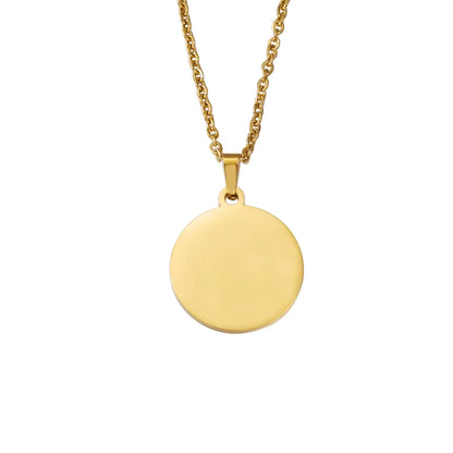 Custom Engraved Round Pendant Necklace