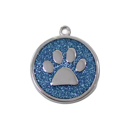 Alloy ID Tags - All Glitter Round