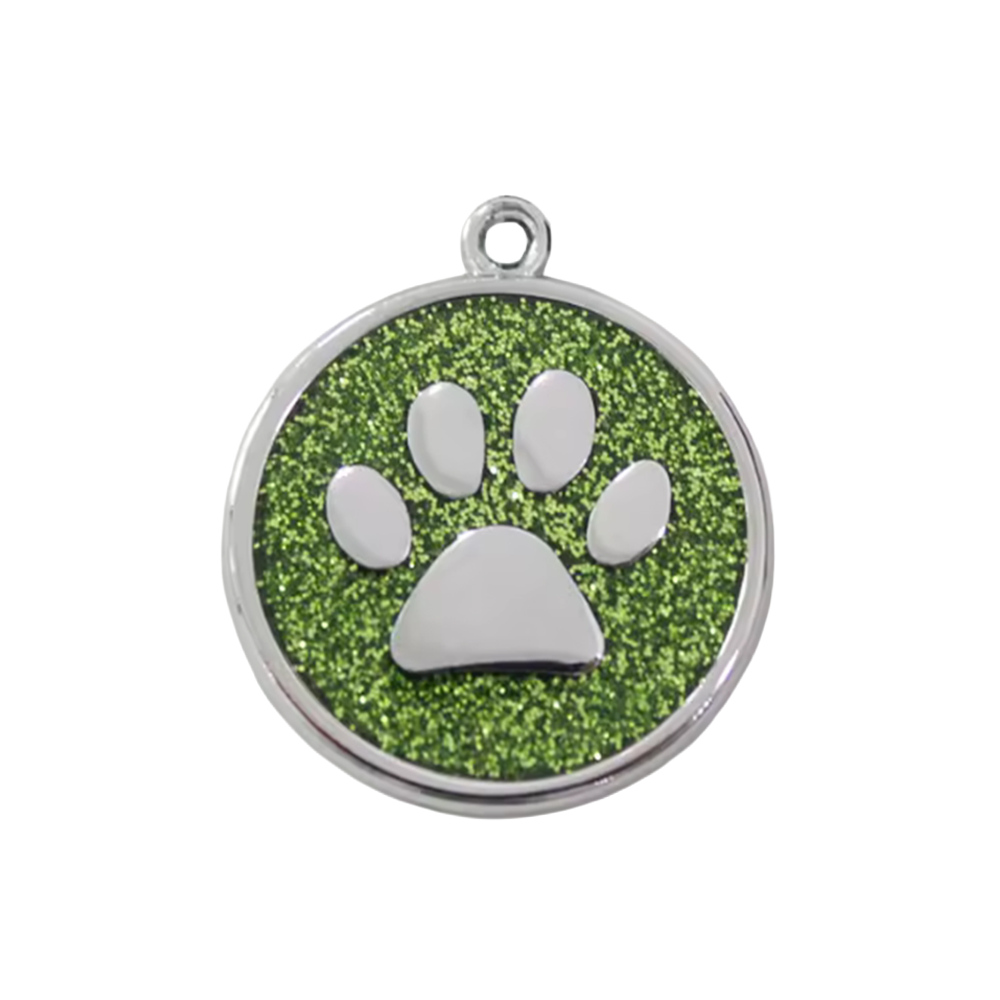 Alloy ID Tags - All Glitter Round