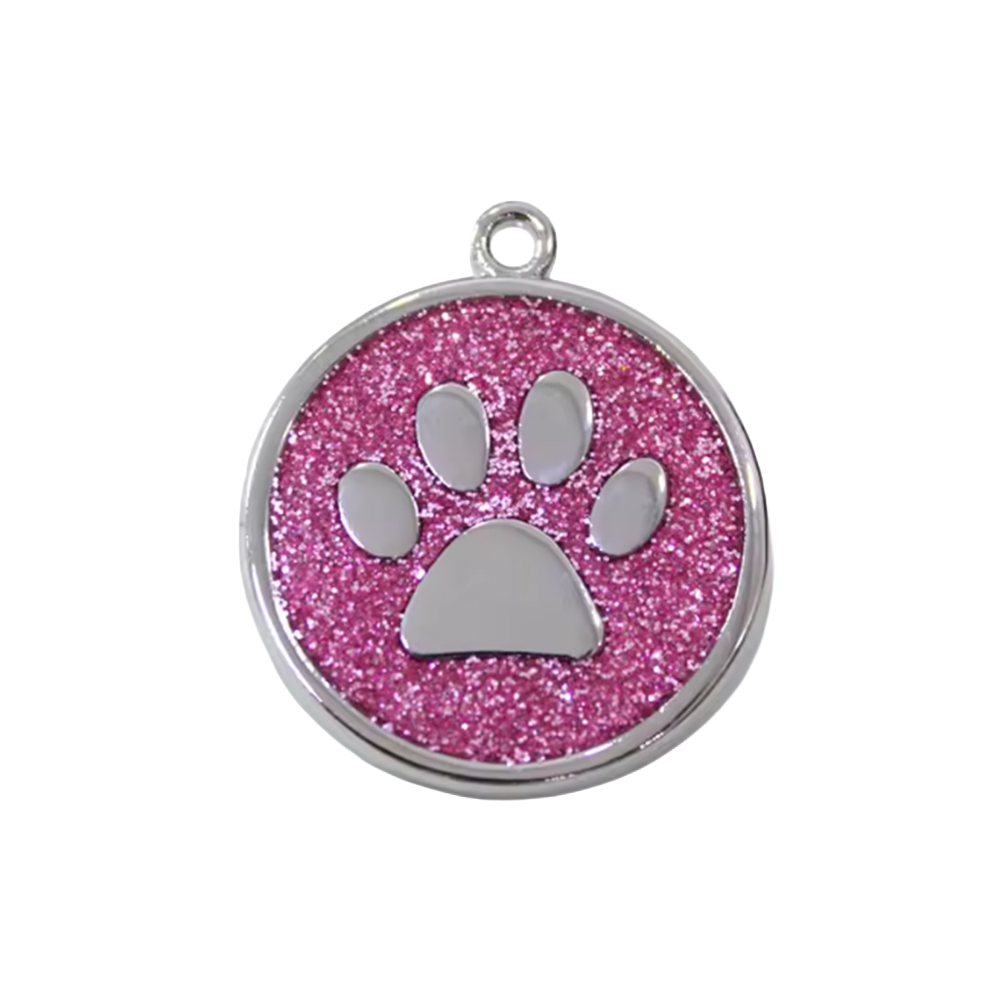 Alloy ID Tags - All Glitter Round