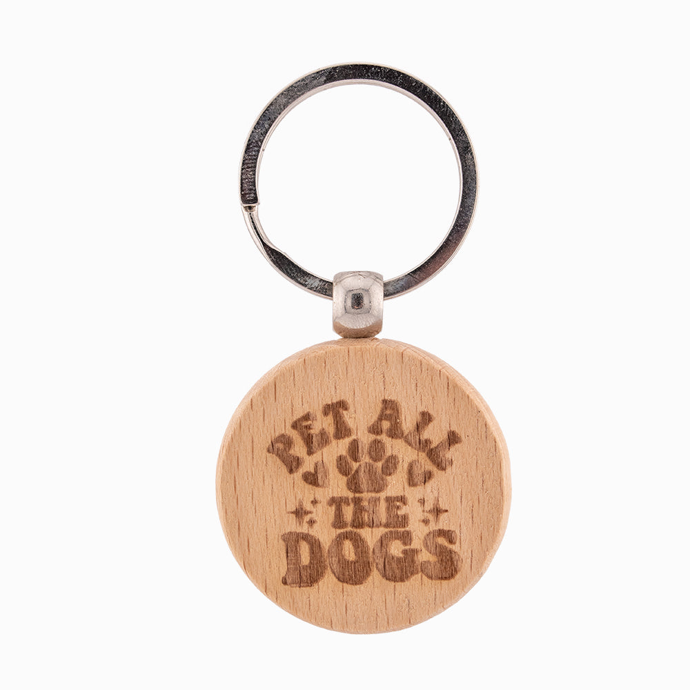 Round Wooden Keyrings - Various Designs