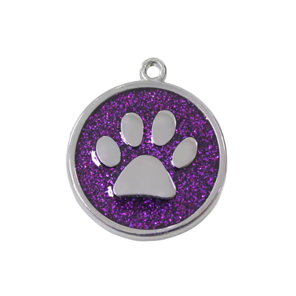 Alloy ID Tags - All Glitter Round
