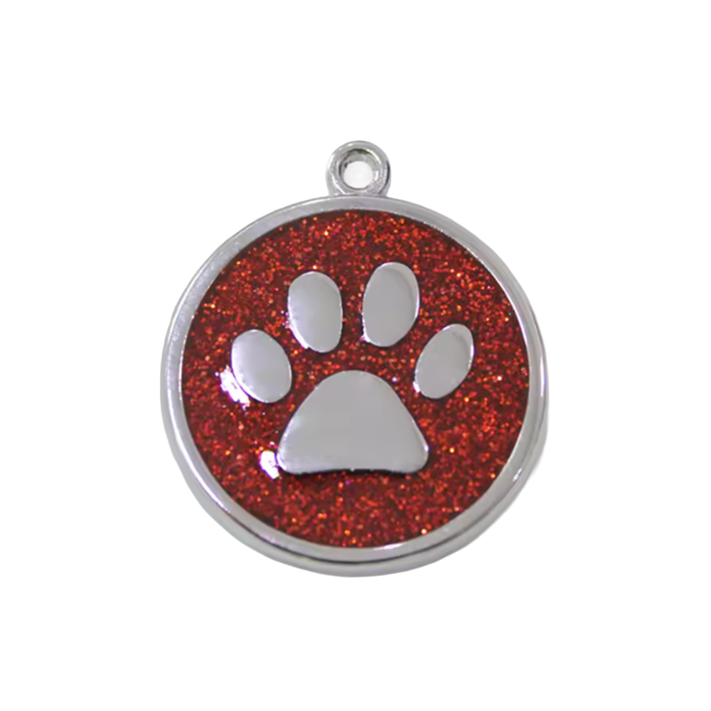 Alloy ID Tags - All Glitter Round