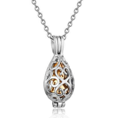 Memorial Pendant - Stainless Steel Cremation Urn - Tear Drop Cage