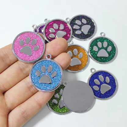 Alloy ID Tags - All Glitter Round