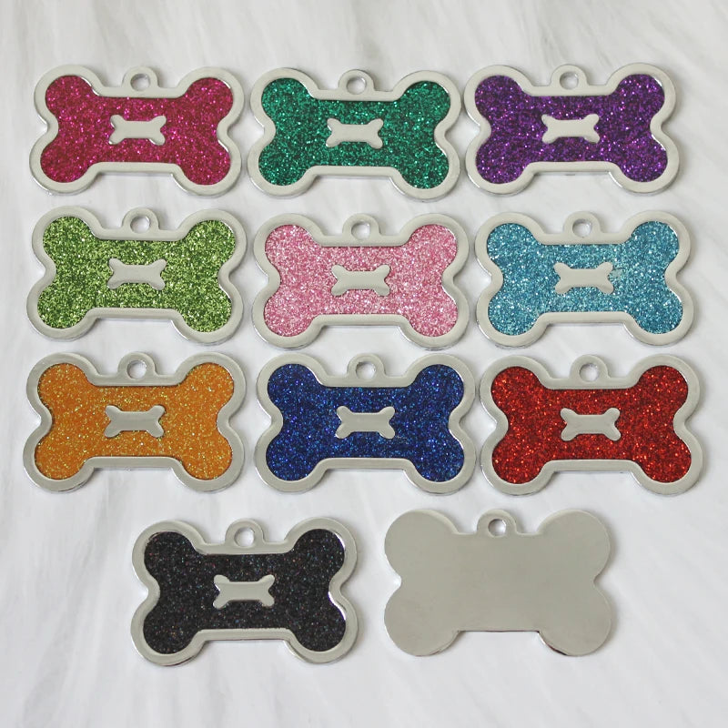 Alloy ID Tags - All Glitter Bone