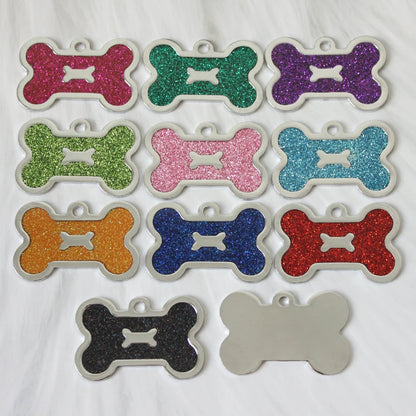Alloy ID Tags - All Glitter Bone