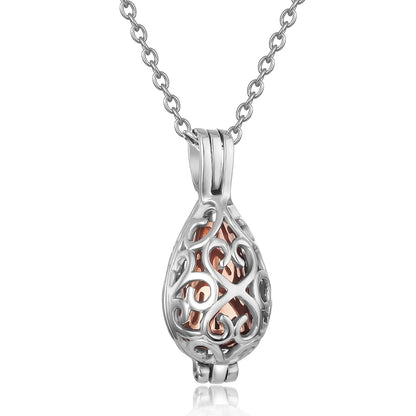 Memorial Pendant - Stainless Steel Cremation Urn - Tear Drop Cage