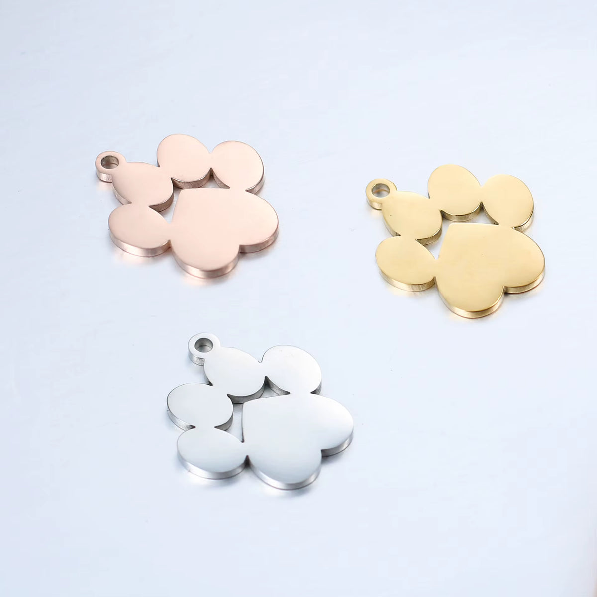 Custom Engraved Paw Shaped Pendant Necklace