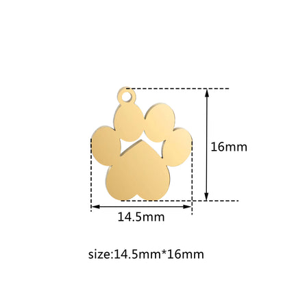 Custom Engraved Paw Shaped Pendant Necklace