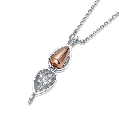 Memorial Pendant - Stainless Steel Cremation Urn - Tear Drop Cage