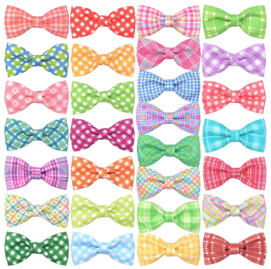 Dog Collar Bows - Plaid