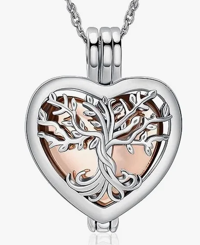 Memorial Pendant - Stainless Steel Cremation Urn - Tree Of Life Cage