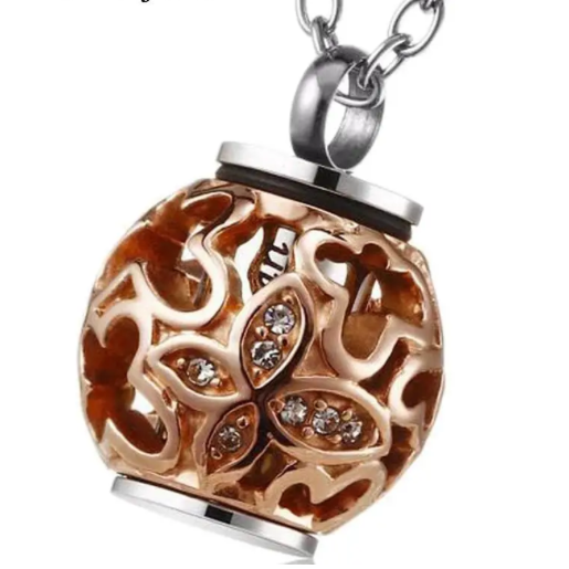 Memorial Pendant - Stainless Steel Cremation Urn - Ball Cage