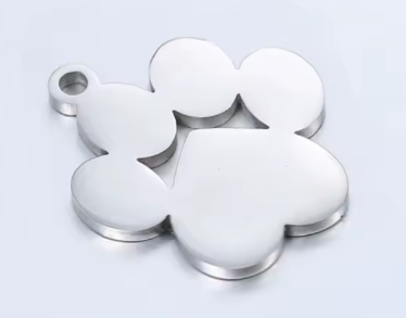 Custom Engraved Paw Shaped Pendant Necklace