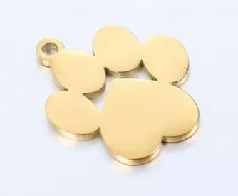 Custom Engraved Paw Shaped Pendant Necklace