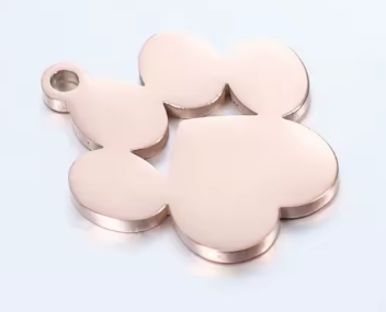 Custom Engraved Paw Shaped Pendant Necklace